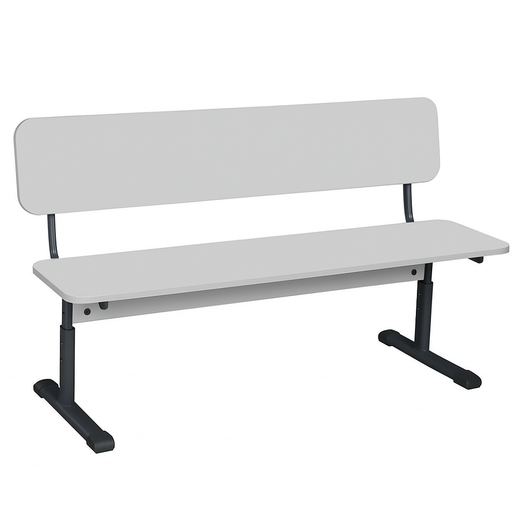 Лава 2-х місна на металевому каркасі (плоскоовальна труба), зі спинкою, ЛЕЛЕКА, 1200х440х740-820 мм.